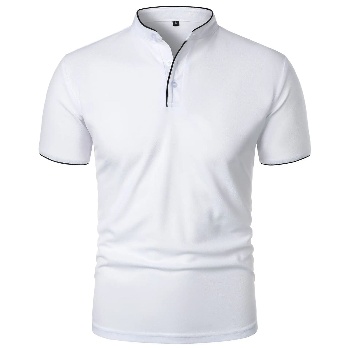 T-shirt Col Montant Homme —Coupe Décontractée, Tissu Respirant