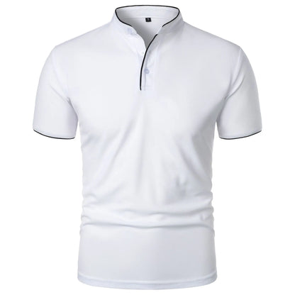 T-shirt Col Montant Homme —Coupe Décontractée, Tissu Respirant