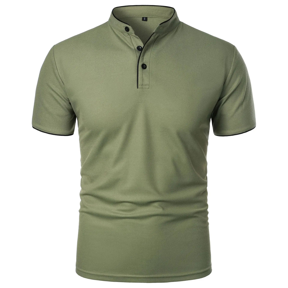 T-shirt Col Montant Homme —Coupe Décontractée, Tissu Respirant