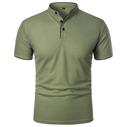 T-shirt Col Montant Homme —Coupe Décontractée, Tissu Respirant