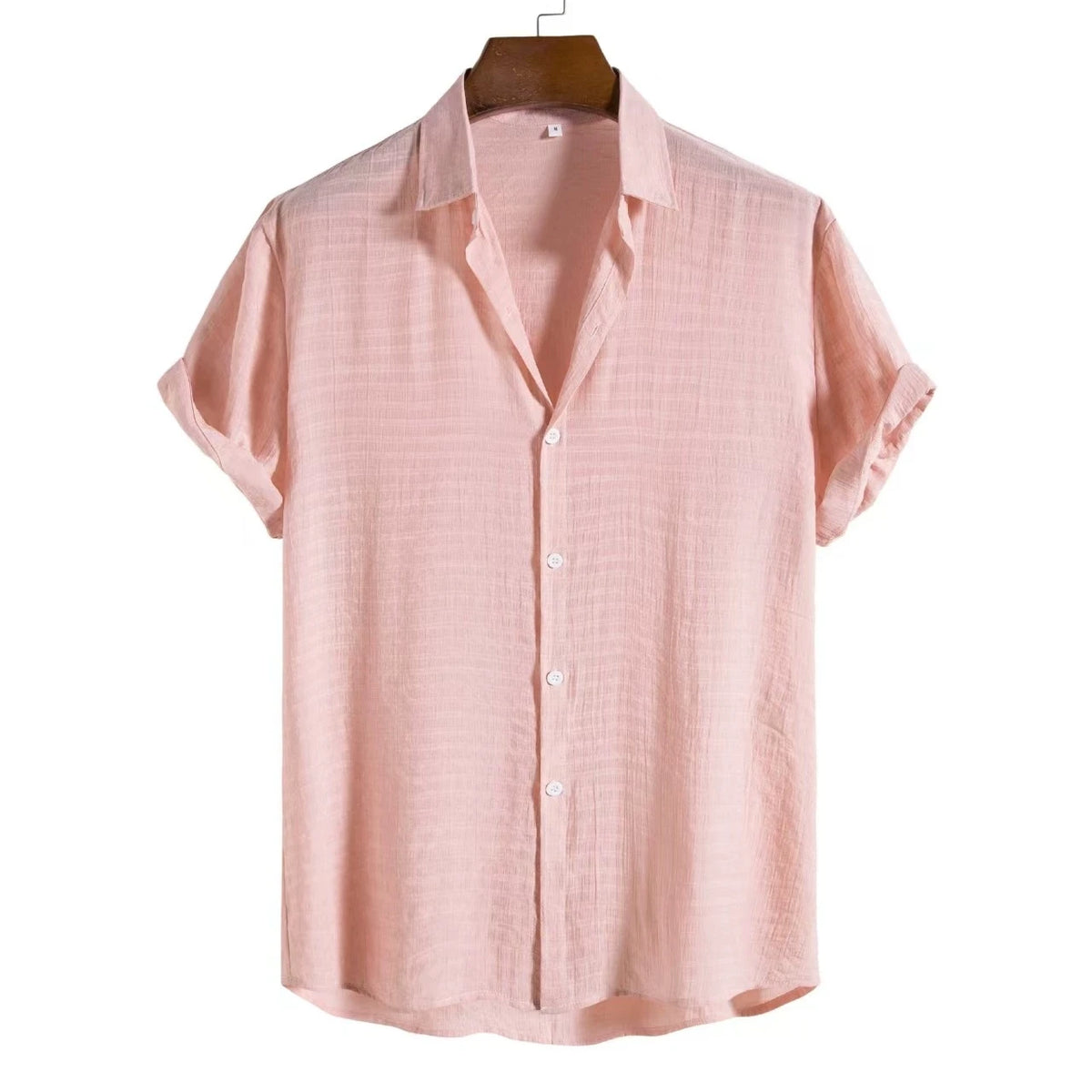 Chemise Homme Manches Courtes en Coton Stretch — Coupe Décontractée, Légère & Respirante