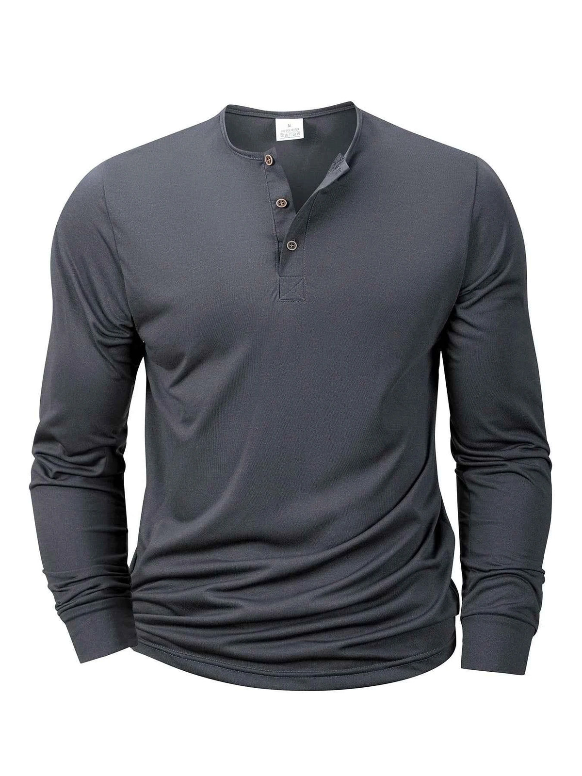 T-shirt Henley Homme Manches Longues — Coupe Décontractée, Tissu Doux & Respirant