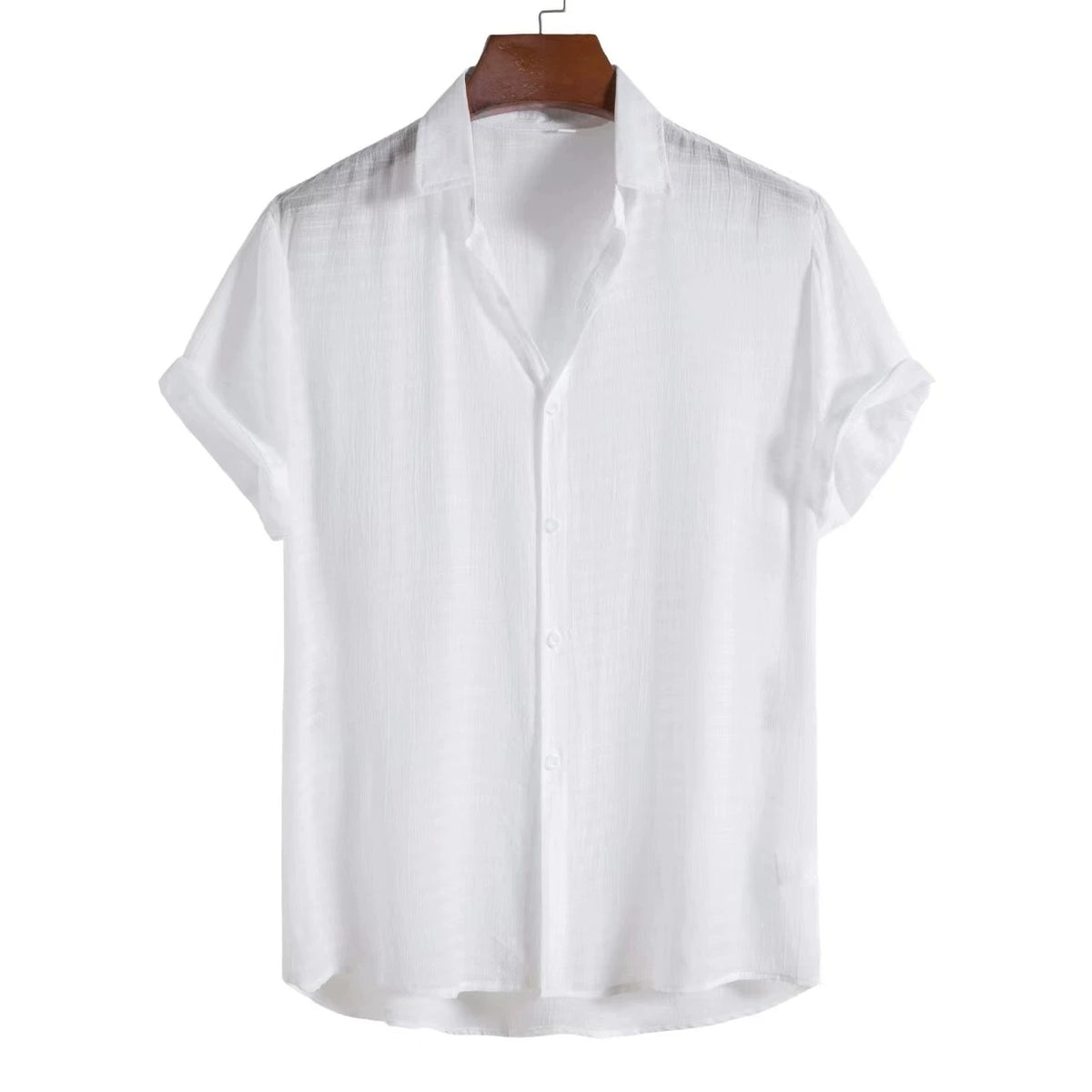 Chemise Homme Manches Courtes en Coton Stretch — Coupe Décontractée, Légère & Respirante