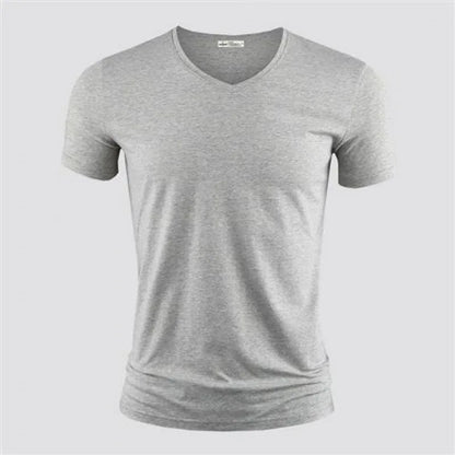 T-shirt Homme Col V ou Col Rond — Slim Fit, Couleur Unie, Séchage Rapide