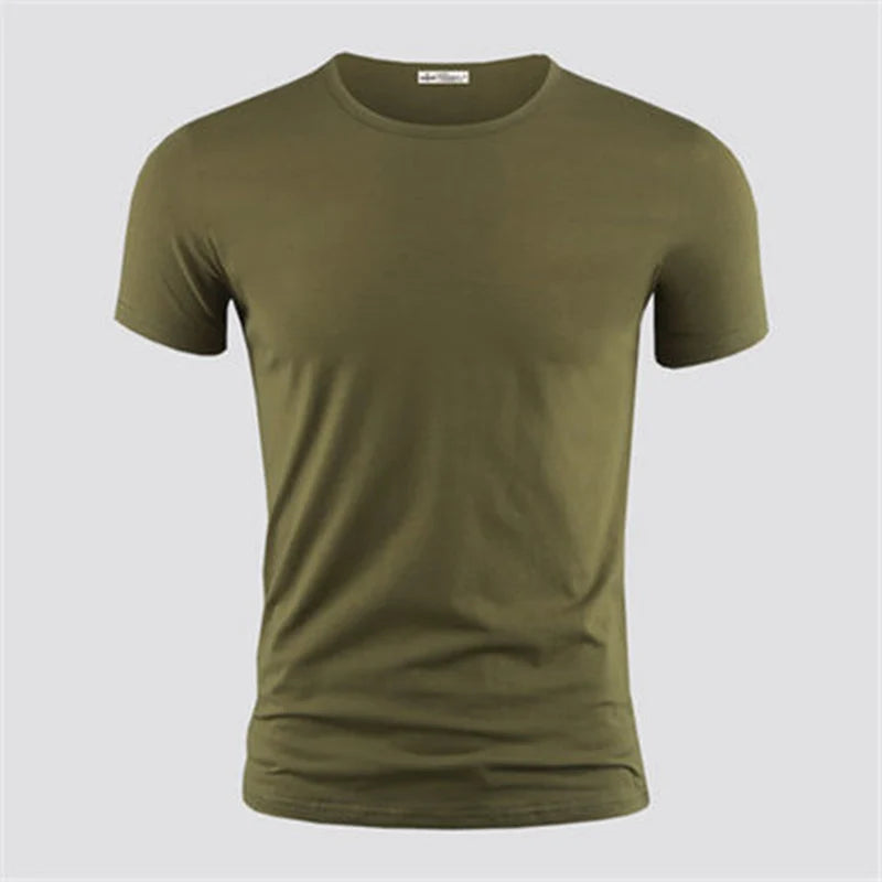 T-shirt Homme Col V ou Col Rond — Slim Fit, Couleur Unie, Séchage Rapide