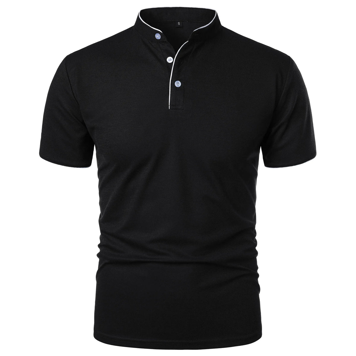 T-shirt Col Montant Homme —Coupe Décontractée, Tissu Respirant