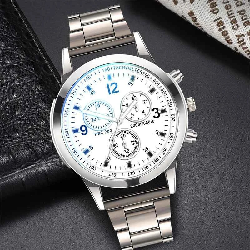 Montres style affaires fantaisie pour hommes, avec Bracelet en acier, mode (boîte non incluse)