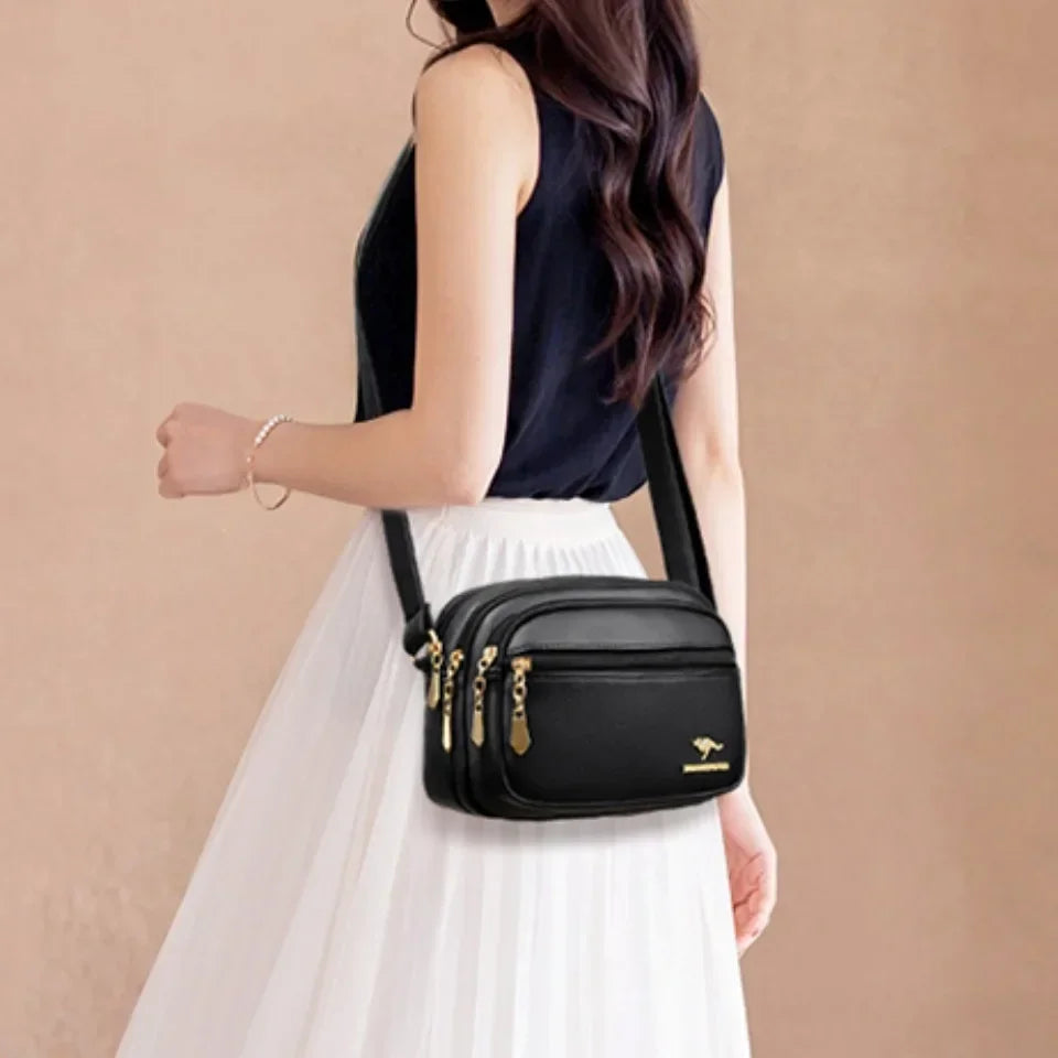 Sac à Main Cuir Synthétique Doux, Multi-poches, Bandoulière Réglable