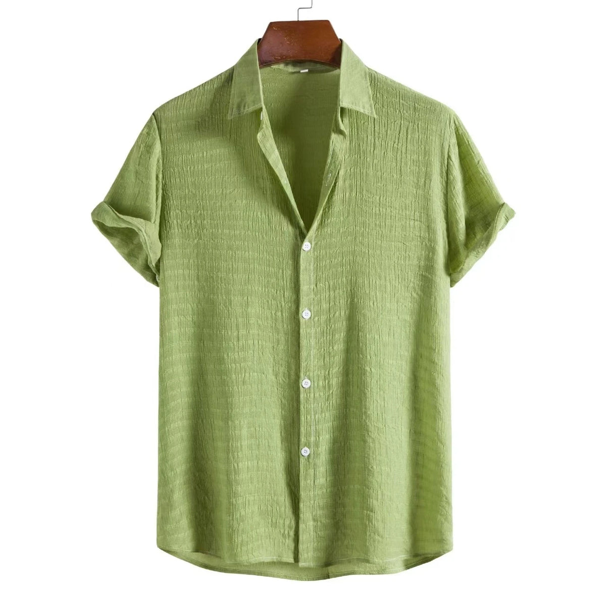 Chemise Homme Manches Courtes en Coton Stretch — Coupe Décontractée, Légère & Respirante