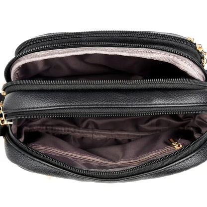 Sac à Main Cuir Synthétique Doux, Multi-poches, Bandoulière Réglable