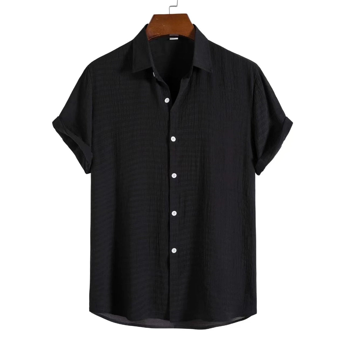 Chemise Homme Manches Courtes en Coton Stretch — Coupe Décontractée, Légère & Respirante