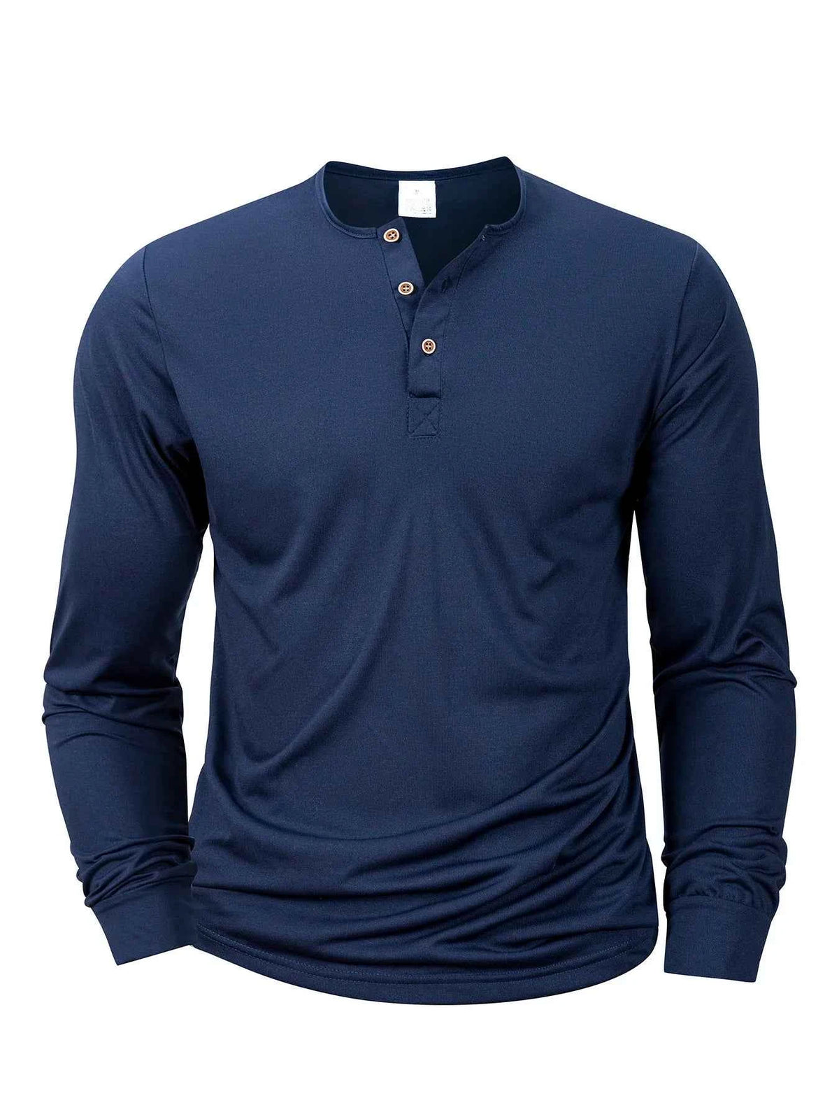 T-shirt Henley Homme Manches Longues — Coupe Décontractée, Tissu Doux & Respirant
