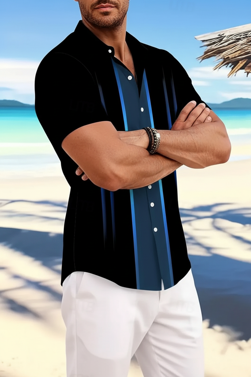 Chemise Homme Imprimé Géométrique / Manches Courtes