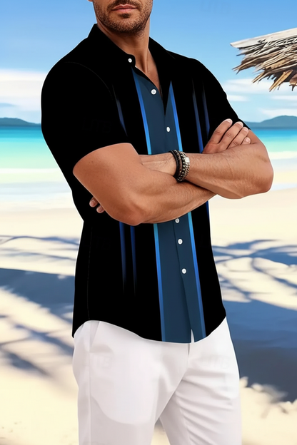 Chemise Homme Imprimé Géométrique / Manches Courtes