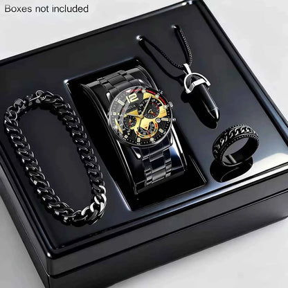 Montre pour homme  avec cadran décoratif à trois aiguilles, montres fantaisie style affaire (sans boîte)