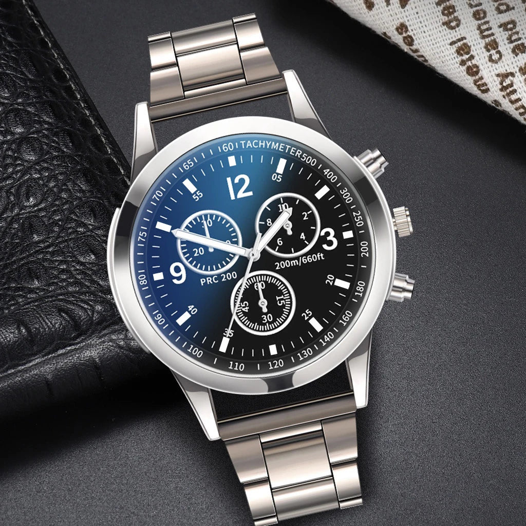 Montres style affaires fantaisie pour hommes, avec Bracelet en acier, mode (boîte non incluse)