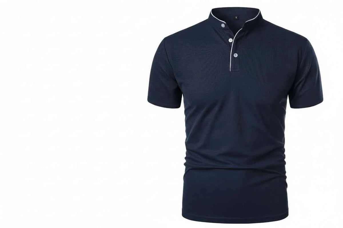 T-shirt Col Montant Homme —Coupe Décontractée, Tissu Respirant