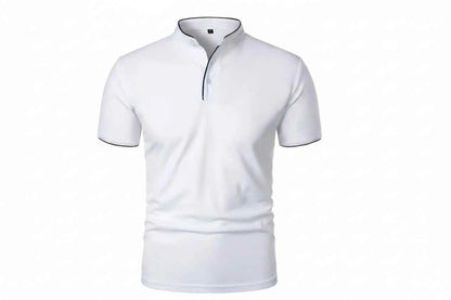T-shirt Col Montant Homme —Coupe Décontractée, Tissu Respirant