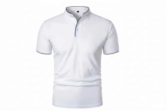 T-shirt Col Montant Homme —Coupe Décontractée, Tissu Respirant
