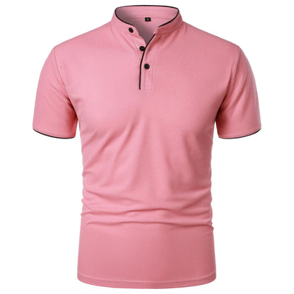 T-shirt Col Montant Homme —Coupe Décontractée, Tissu Respirant