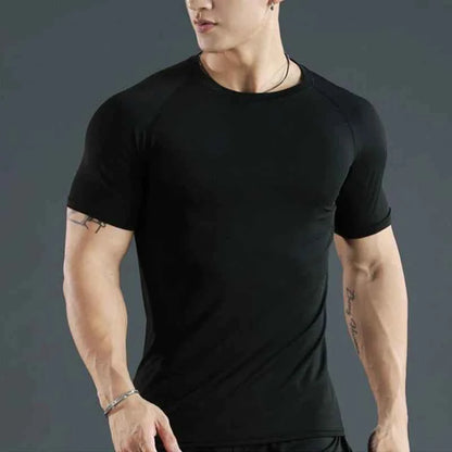 T-shirt de Compression Homme Manches Courtes — Rashguard Séchage Rapide, Running & Sport