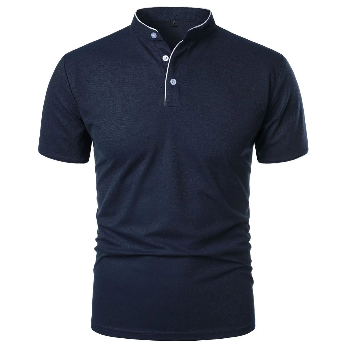 T-shirt Col Montant Homme —Coupe Décontractée, Tissu Respirant