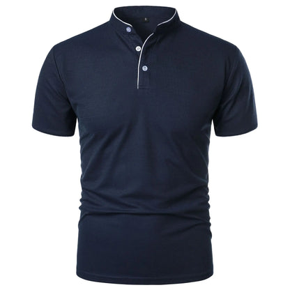 T-shirt Col Montant Homme —Coupe Décontractée, Tissu Respirant
