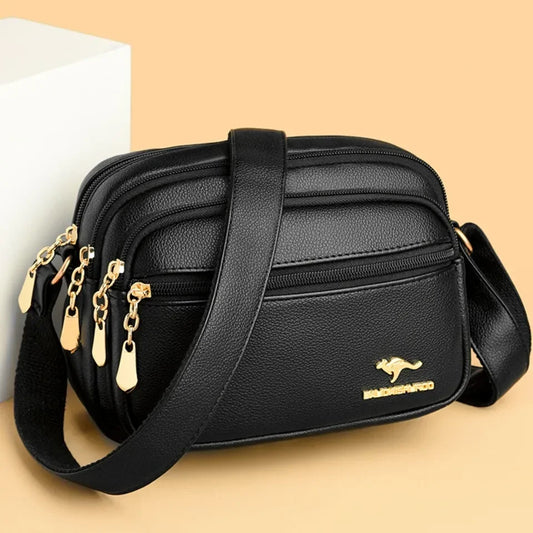Sac à Main Cuir Synthétique Doux, Multi-poches, Bandoulière Réglable