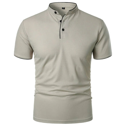 T-shirt Col Montant Homme —Coupe Décontractée, Tissu Respirant
