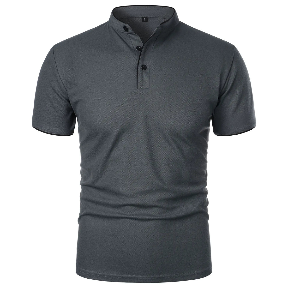 T-shirt Col Montant Homme —Coupe Décontractée, Tissu Respirant