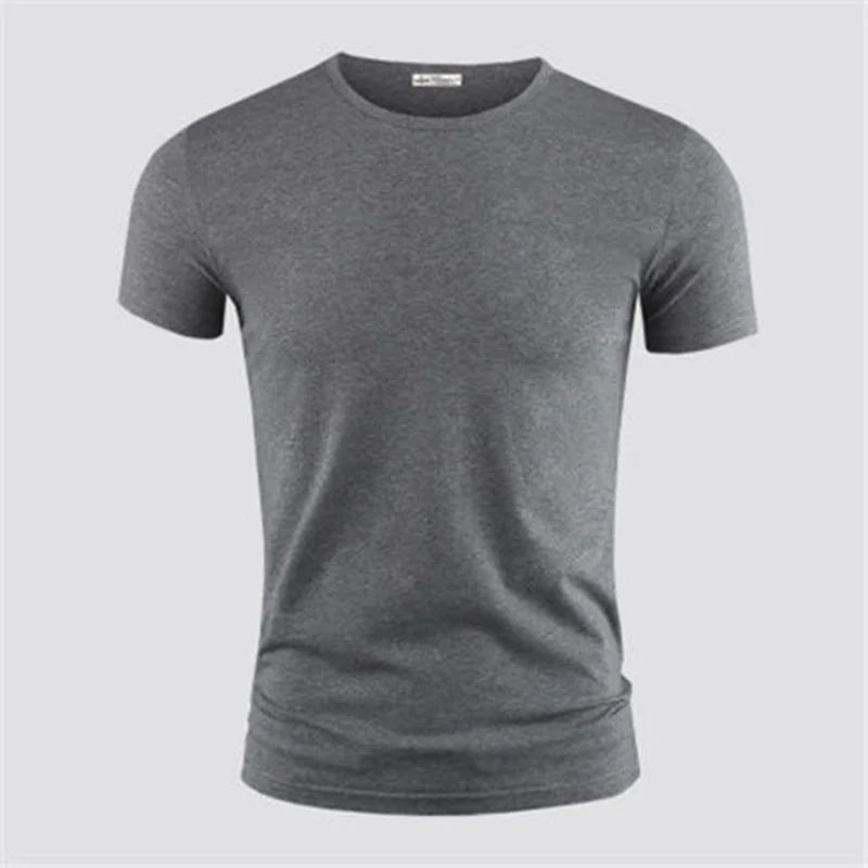 T-shirt Homme Col V ou Col Rond — Slim Fit, Couleur Unie, Séchage Rapide