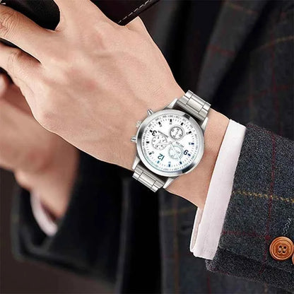 Montres style affaires fantaisie pour hommes, avec Bracelet en acier, mode (boîte non incluse)