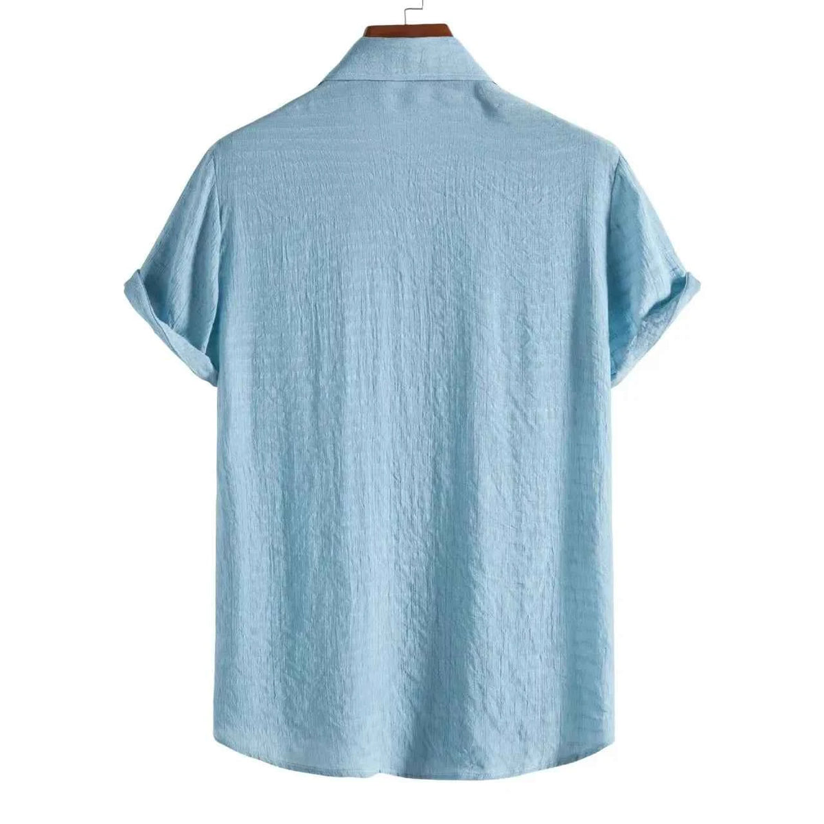 Chemise Homme Manches Courtes en Coton Stretch — Coupe Décontractée, Légère & Respirante