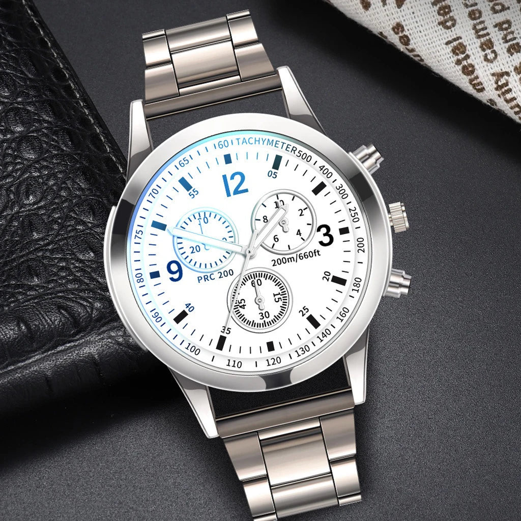 Montres style affaires fantaisie pour hommes, avec Bracelet en acier, mode (boîte non incluse)