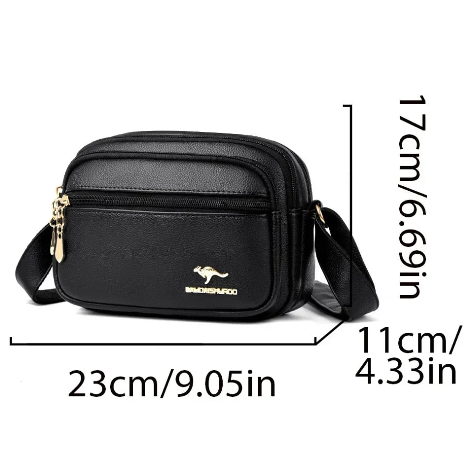 Sac à Main Cuir Synthétique Doux, Multi-poches, Bandoulière Réglable