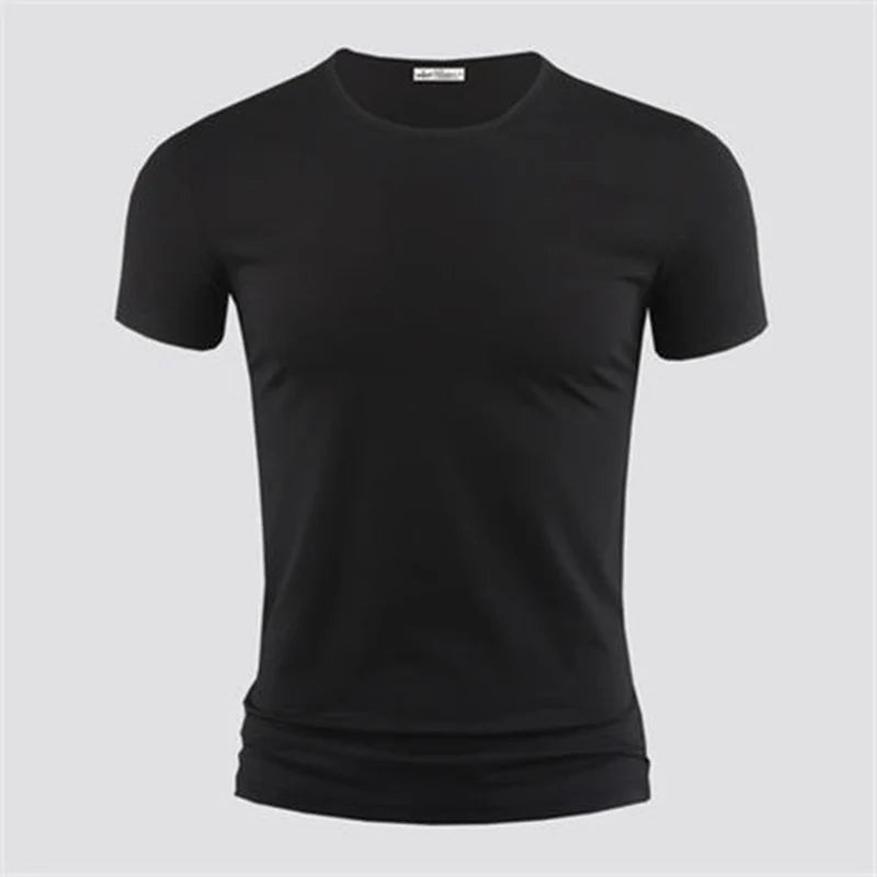 T-shirt Homme Col V ou Col Rond — Slim Fit, Couleur Unie, Séchage Rapide