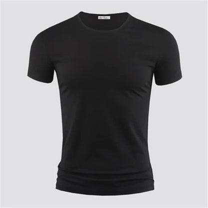 T-shirt Homme Col V ou Col Rond — Slim Fit, Couleur Unie, Séchage Rapide