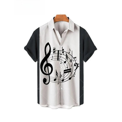 T-shirt Oversize Unisexe Rayures & Notes de Musique — Style Hip-Hop Streetwear