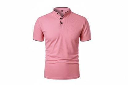 T-shirt Col Montant Homme —Coupe Décontractée, Tissu Respirant