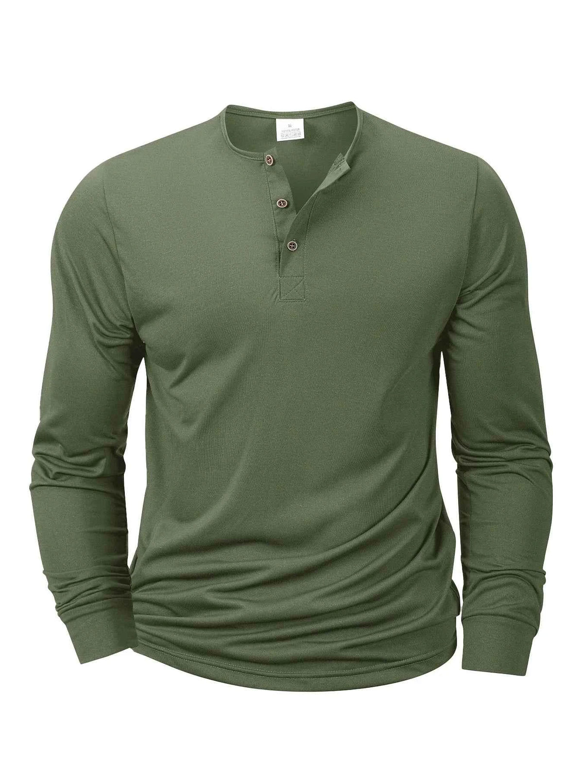 T-shirt Henley Homme Manches Longues — Coupe Décontractée, Tissu Doux & Respirant