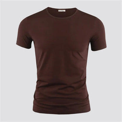 T-shirt Homme Col V ou Col Rond — Slim Fit, Couleur Unie, Séchage Rapide