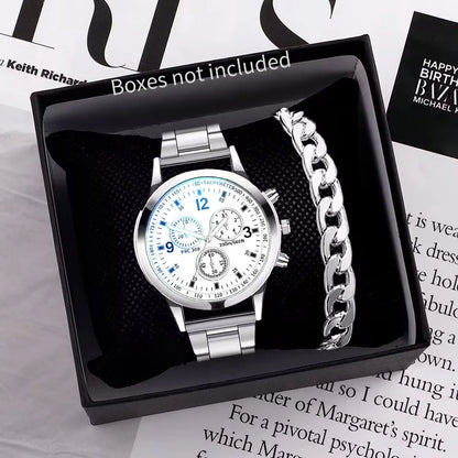 Montres style affaires fantaisie pour hommes, avec Bracelet en acier, mode (boîte non incluse)