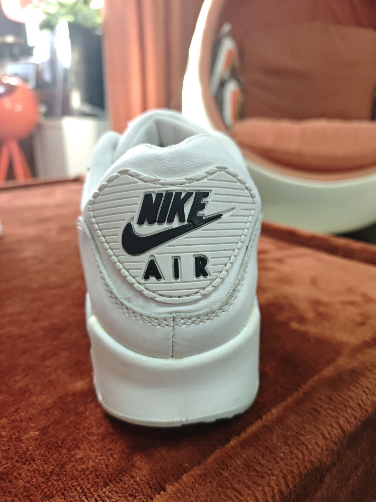 Nike Air Max 90 "Multi Swoosh"  Blanc / Cramoisi — UK 11 / EU 46