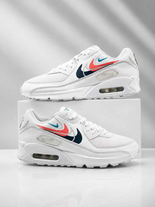 Nike Air Max 90 "Multi Swoosh"  Blanc / Cramoisi — UK 11 / EU 46